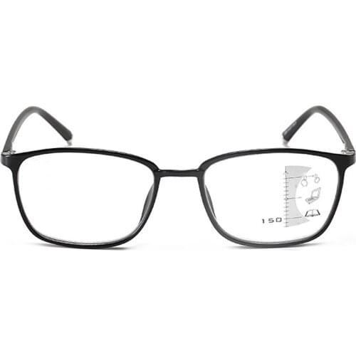Men Women Ultralight TR90 Black Full-Rim Rectangular Foldable Portable Multifocal Reading Glasses +1 +1.5 +2 +2.5 +3 +3.5 +4