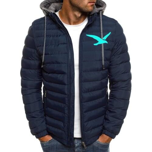 ZOGAA Men Winter Parkas Fashion Solid Hooded Cotton Coat Jacket Casual Warm Clothes Mens Overcoat Streetwear Puffer Jacket