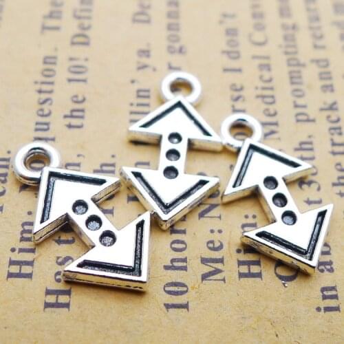 30PCS/Lot 9mm*16mm Arrows Pendants Antique Silver Color Traffic Light Charms For Jewelry Making DIY