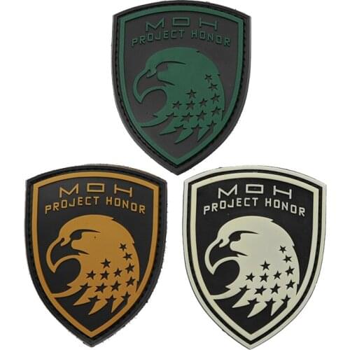 Honor Eagle Green / Mud / White PVC Epoxy Armband Military Tactics Special Force Morale Badge Outdoor Sports Decoration Patch