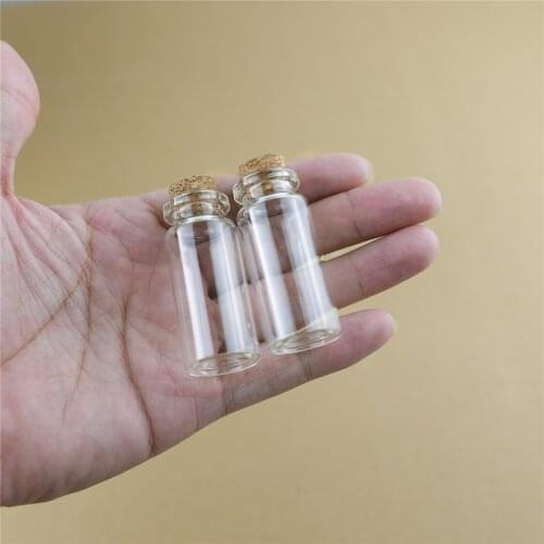 50pcs/Lot 22*50mm 10ml Storage Glass Bottles With Cork Stopper Crafts Tiny Jars Transparent Empty Glass Jar Mini Bottle Gift