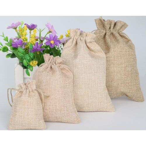 Linen Cotton Drawstring Bag Jewelry Bag Decorative bags Party Christmas/Wedding Favor Holder Makeup Gift Packaging Pouch 1PCS