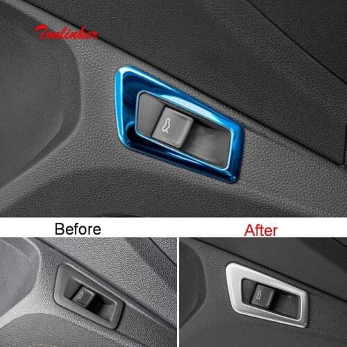 Tonlinker Interior Trunk Switch button Cover sticker for Volkswagen T-ROC 2018-19 Car styling 1 PCS ABS/Metal Cover sticker