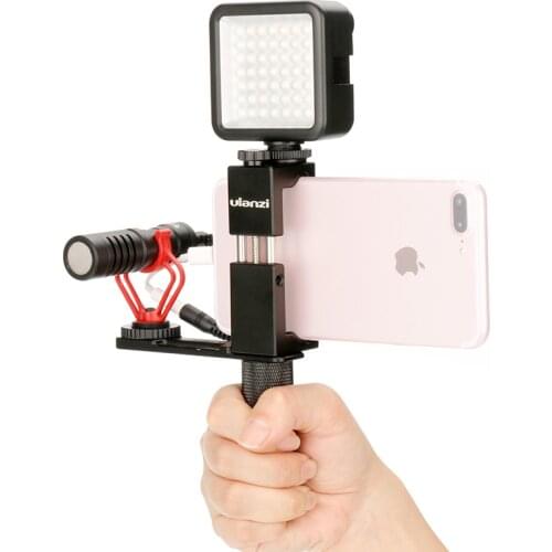 Ulanzi Aluminum Phone Video Vlogging Kit Pocket Rig with Cold Shoe Mount Vertical Shooting for iPhone 6/6s/Plus/5 Samsung Xiaomi