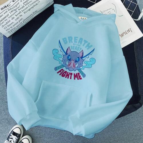 Demon Slayer Hoodie Oversized Sweatshirt Women Anime Kawaii Graphic Cute Tops Long Sleeve Clothes Winter Pullovers Hoodies Mujer