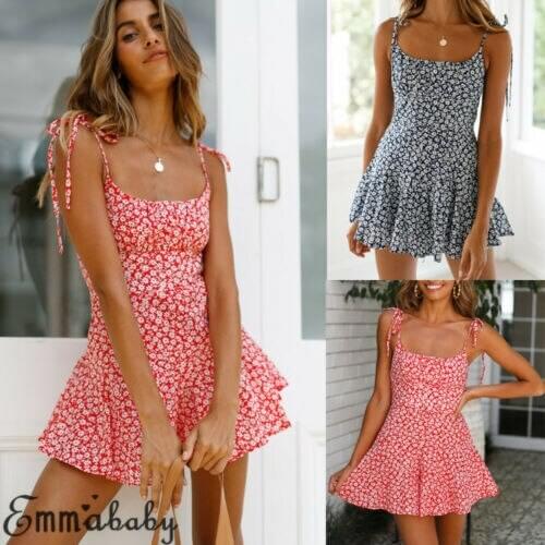 Women Sexy Playsuit Floral Shoulder Straps Tie Low Chest Back Zip Up Playsuit Summer Short Pants Loose Jumpsuit womens clothing