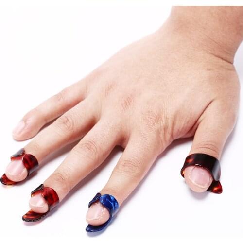 4Pcs/set Finger Guitar Picks Celluloid Finger Thumb Guitar Pick Mediator Celluloid Thumb Pick Fingerpicks