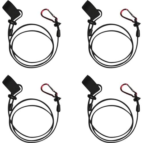 4 Pieces Universal Adjustable Kayak Canoe Paddle Leash Safety Fishing Rod Leash Rowing Boats Coiled Lanyard Cord Tie Rope