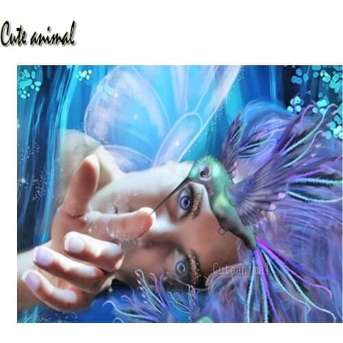 5D Diamond Painting Girl Elf Hummingbird Rhinestone DIY Diamond Embroidery Cross Stitch Kit Diamond Mosaic Wall Home Decor New