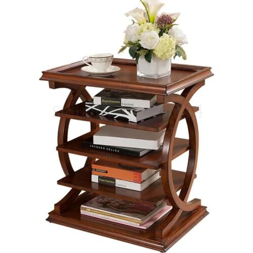 American Corner Side Table Solid Wood Flower Stand Simple Small Coffee Table Living Room Newspaper Side Table Phone Table