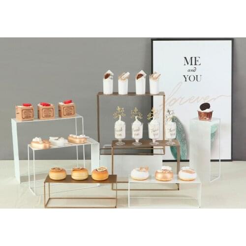 White Gold Cake Stands Racks 3pcs/set S M L Wedding Birthday Baby Shower Party Table Dessert Cupcake Cake Donuts Plates