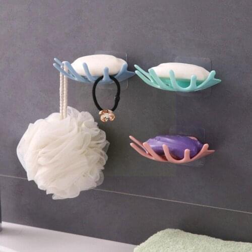 Seamless Crown Plastic Soap Box Multifunctional Storage Soap Bathroom Razor Kitchen Box Hook Accessories Tool V8G1