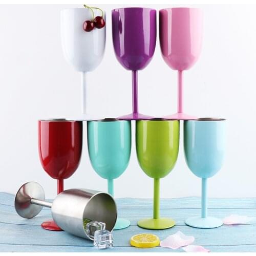 300ml Stainless Steel Goblet Wine Glass 304 Vacuum Insulation Cup outside Cup swig wine cups moet