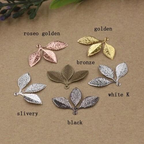 31*23mm beads for Jewelry DIY bracelet necklace earring Brooches Pendants Rings Scrapbook rivet hair Accessories three leaf wh