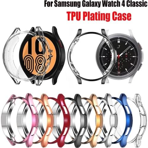 Case For Samsung Galaxy Watch 4 Classic 42mm/46mm Scratch Resistant Metallic Luster Electroplated Cover Bumper Shell Accessories