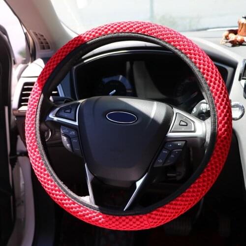 Car Steering Wheel Cover Car Styling Durable Fit For Most Cars Breathability 4 Clolors Skidproof Sandwich Fabric Handmade