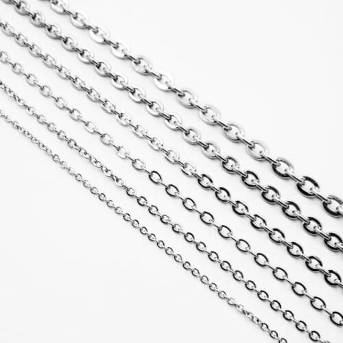 Man Women Chain 316L Stainless Steel O Link Pendant Necklace Fashion Jewelry 1/1.5/2/2.5/3/4/4.5mm*40cm-90cm