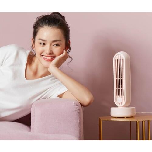 Electric Fan Desktop Dormitory Desktop Large Wind Power USB No Leaf Negative Ion Small Tower Fan
