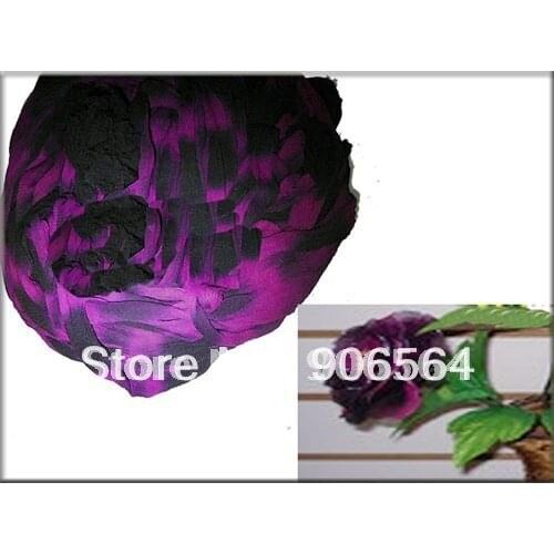 Purple and black double color mesh flowers,nylon stocking material for DIY flower accessories for home decoration ,20pcs/lot