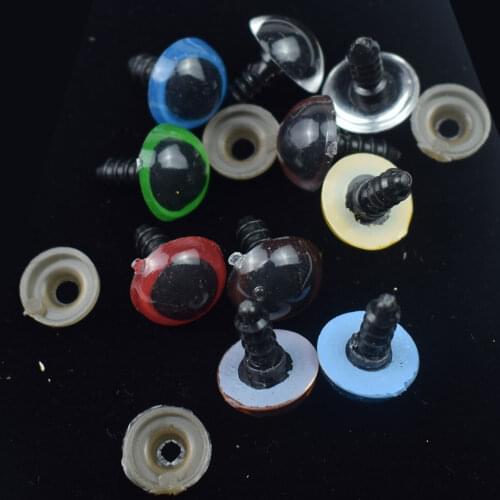100PCS Black Plastic Safety Eyes for Teddy Bear Dolls Toy Animal Felting 6-20mm Snap Animal Scrapbooking Puppet Dolls Craft Eyes