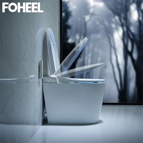 FOHEEL One-Piece Intelligent Toilet Smart Toilet WC Elongated Remote Controlled Toilet Integrated Automatic A6