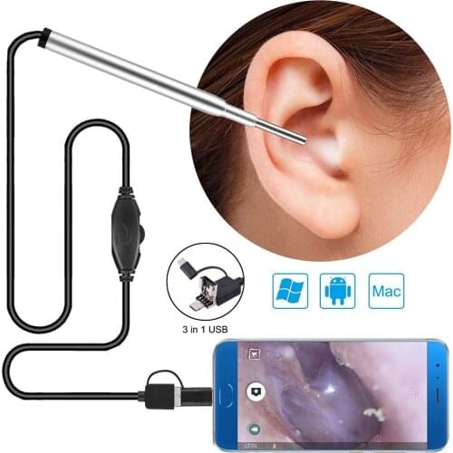 Android Endoscope Inspection Camera Ear Nose Visual Health Care With Ear Pick Waterproof Led Light Endoscope