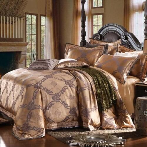 Home textile bedding set jacquard luxury cotton bed set bed cover sheet 4pcs/set Queen king duvet set bed clothing duvet cover