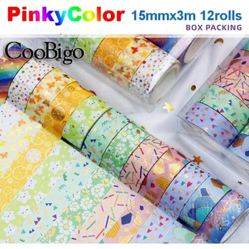 1Set Washi Tape Colorful Masking Tape Decorative Adhesive Tape for DIY Scrapbooking Gift Diary Stationery