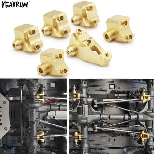 YEAHRUN Brass Counterweight Heavy Duty Front Rear Axle Lower Shock Mount Set For 1/10 Traxxas TRX-6 RC Crawler Car Upgrade Parts