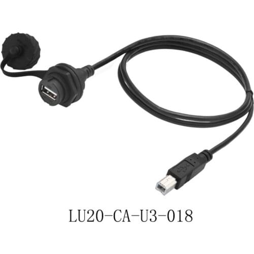 LSHITECH Industrial M20 USB2.0 Data Extension Cable Waterproof IP67 Aviation Plug Socket Panel Fixed USB Connector