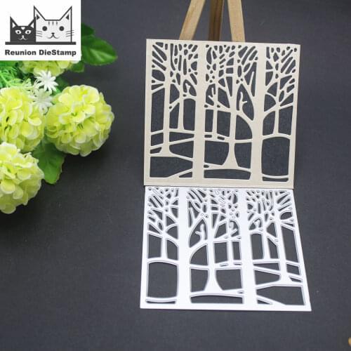 Reunion New Forest Tree Metal Cutting Dies 3D DIY Scrapbooking Carbon Sharp Craft Die Photo Invitation Cards Decoration 10*9.5cm