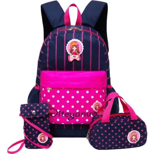Cartoon School Bags For Teenagers girls backpack set women shoulder travel bags 3 Pcs/Set rucksack mochila backpacks