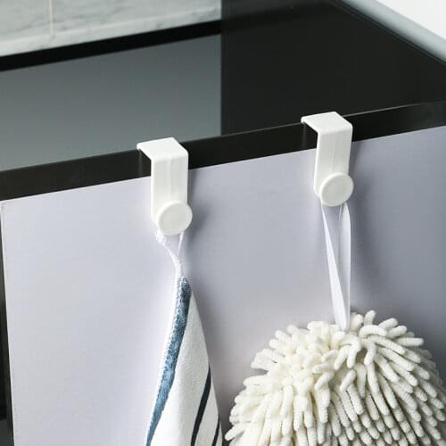2pcs/set Door Hanger Hook Free Punching Seamless Hook for Kitchen Cabinet Bathroom Key Clothes Cap Storage Rack Home Accessories
