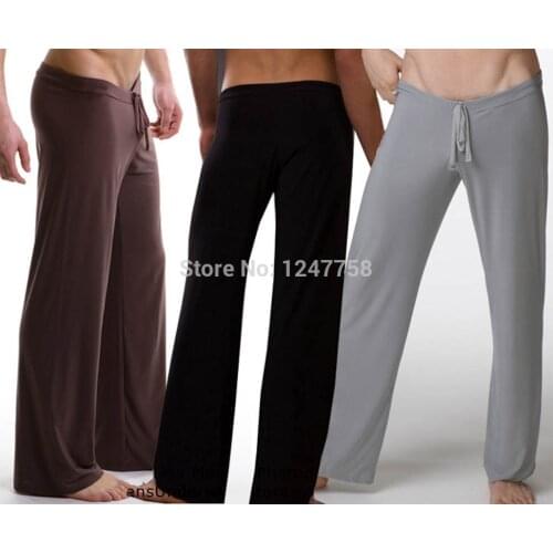 New Sexy Men Home Clothing Pajama Lounge Pant Silky Sleepwear Elegant Sexy Living Hanging Size M L XL