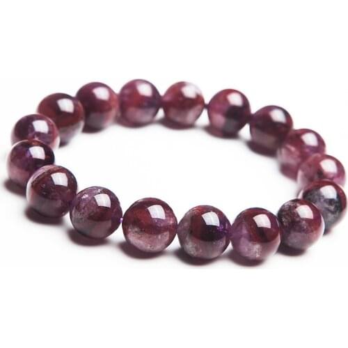 Drop Shipping Genuine Natural Auralite 23 Bracelet 12mm Stretch Round Bead Crystal Bracelet For Women Lady