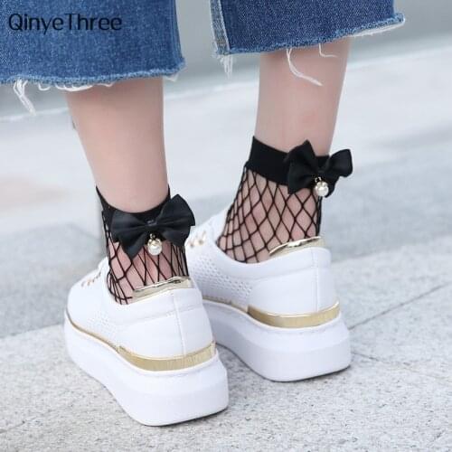 QinyeThree Women's Fishnet Socks