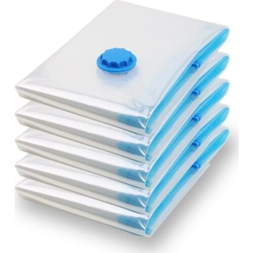 K-STAR Foldable Compressed Organizer Big Home Vacuum Clothes Storage Bag With Valve Transparent Border Vacuum Bag