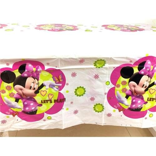 Minnie Mouse Tablecloth Kids Birthday Party Supplies Party Decoration Minnie Mouse Table Cloth Baby Shower Disposable Tablecloth