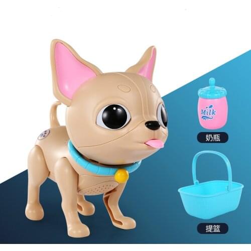 Simulation Electric Smart Feeding Dog Cat Pig Interactive Robot Glowing Eyes Pet Toy Sucking Milk Boys Girl Educational Toys