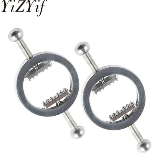 2Pcs Non-Piercings Nipple Shields Rings Circle Clamps Nail Plate Breast Clamps with Internal Spike Sexy Body Breast Jewelry Gift