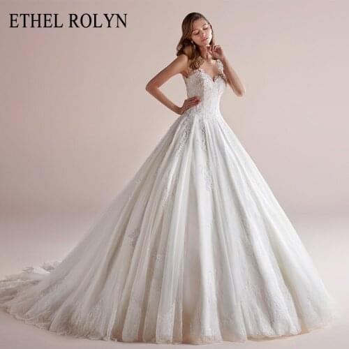 ETHEL ROLYN Princess Wedding Dress 2021 Romantic Backless Sweetheart Beaded Lace Appliques A-Line Bride Dresses Vestido De Noiva