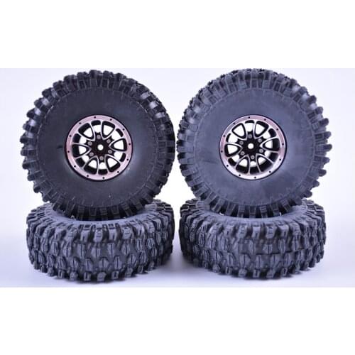 1.9 inch CNC machining aluminum alloy wheels and tires assembly for Traxxas Axial limbing car