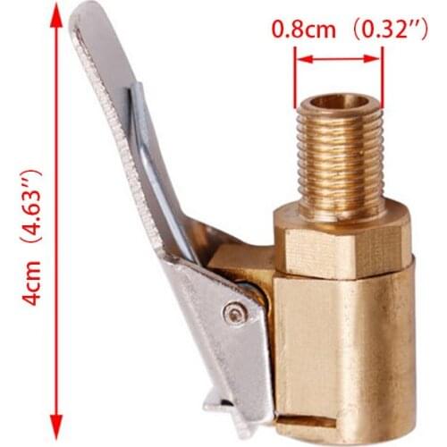 1PC Car Auto Brass 8mm Tyre Wheel Tire Air Chuck Inflator Pump Valve Clip Clamp Connector Adapter Car Accessories For Compressor