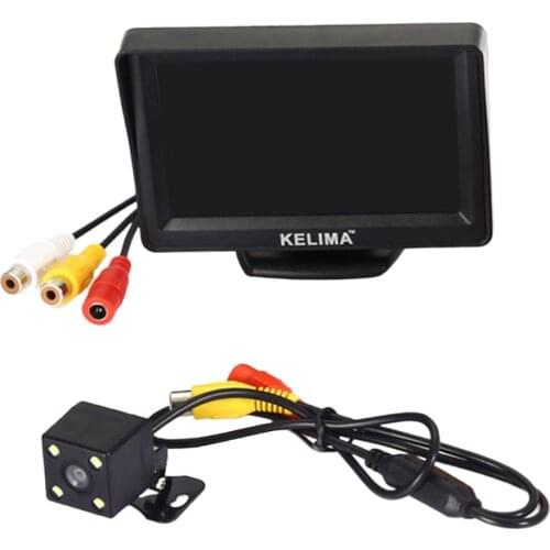 4.3" LCD Screen HD Monitor Display + 4 LED Auto Car Rear View Reverse Camera