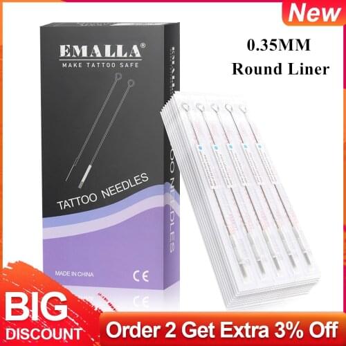 Professional Disposable Sterile Tattoo Needles 1205RL Size Blue Dot 0.35mm Tattoo Needles Supply For Tattoo Machine