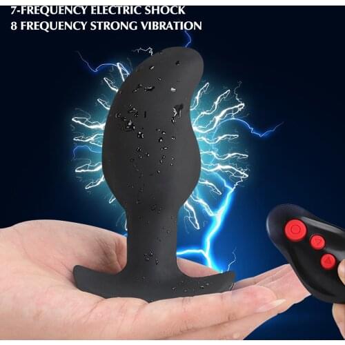 Safe Electric Shock Prostate Massager Adult Product Strong Vibration Anal Plug Remote Control Soft Butt Plug Sex Toys for Couple