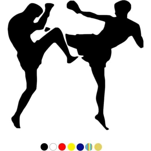 CS-1589#15*14cm Kickboxers funny car sticker vinyl decal white/black for auto car stickers styling no background