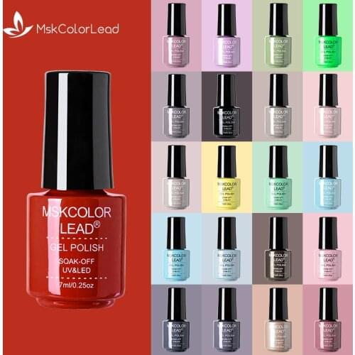 MSK Color Lead 7ml Nail Gel Semi Permanent Gel Polish UV LED Nail Gel Colorful Bottle Varnish Soak Off Nail Art Gel Nail Polish