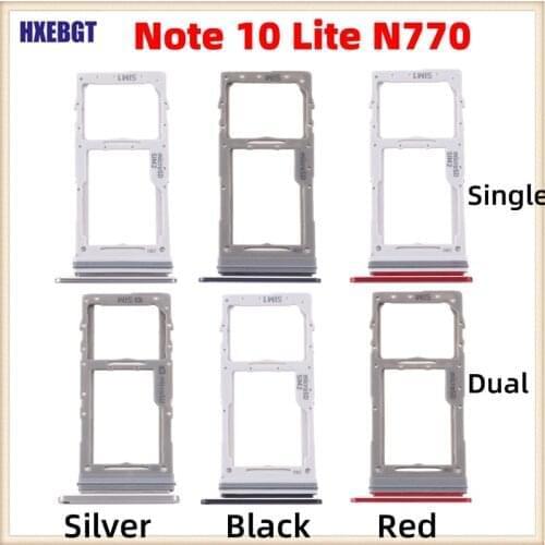 Sim Card Slot Holder Repair For Samsung Galaxy Note 10 Lite N770F Phone New Single or Dual SIM Chip Drawer SD Card Tray Adapter