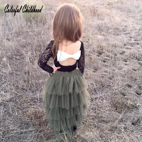 Summer spring Girls Baby Girls Clothes princess party formal Skirt Fashion Lace Long Tulle Tutu Skirts Kids Clothing 2-7years